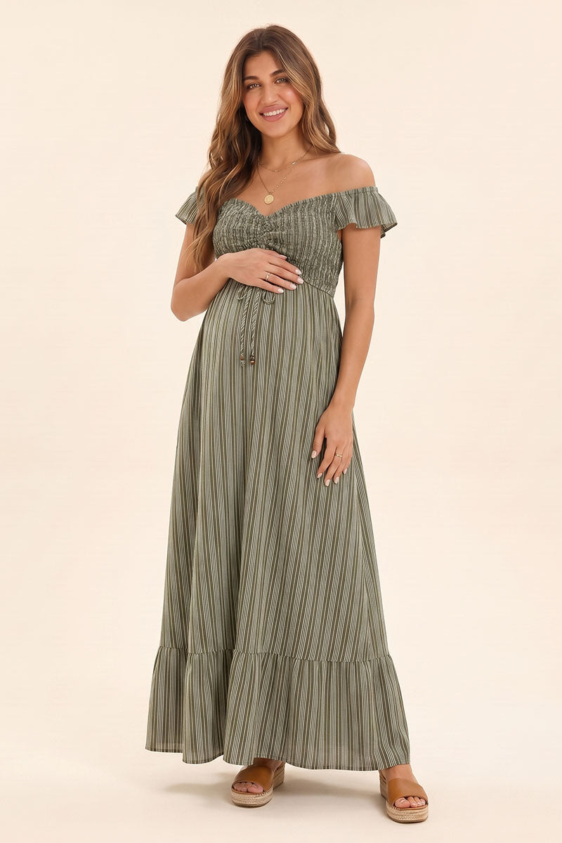 maternity vacation dresses Lyckli Solid Color Pleated Casual Minimalist Dress way stretch fabric SHEIN Maternity Solid Color Casual