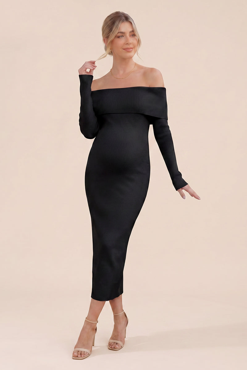 Summer Mae Off-Shoulder Maternity Bodycon Dress