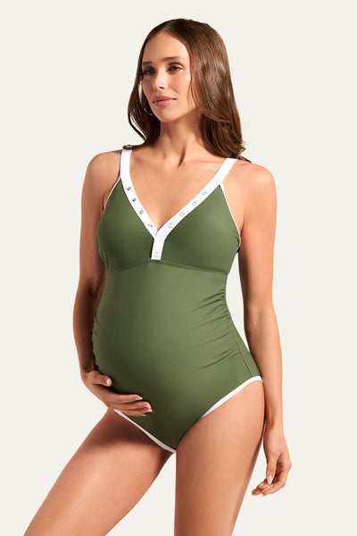 maternity-one-piece-nursing-swimsuit-with-metal-button-front#color_olive