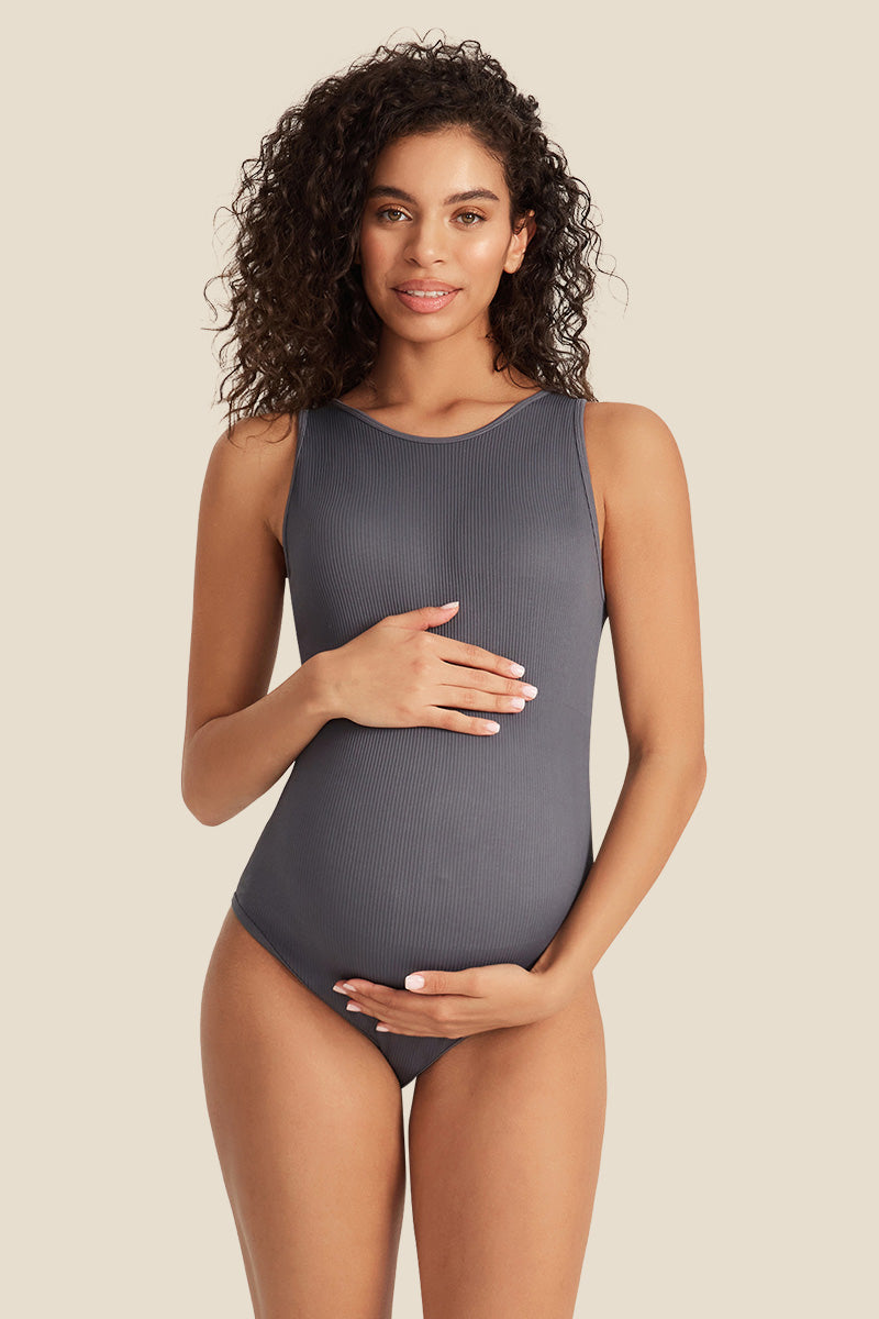 maternity-ribbed-sleeveless-brief-bodysuit#color_dark-grey