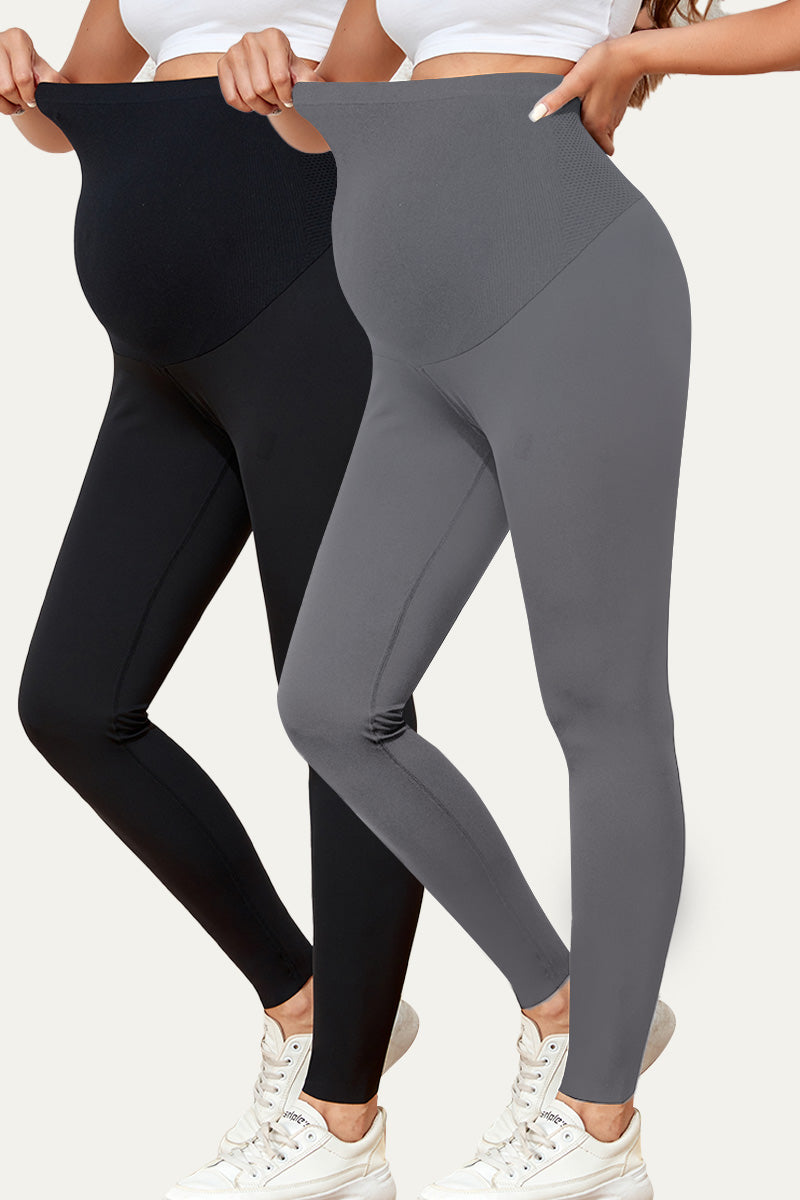 womens-over-the-belly-stretch-maternity-leggings#color_black-grey