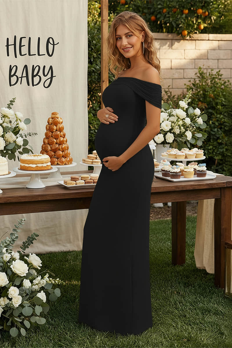 Summer Mae Off-Shoulder Mermaid Maternity Gown
