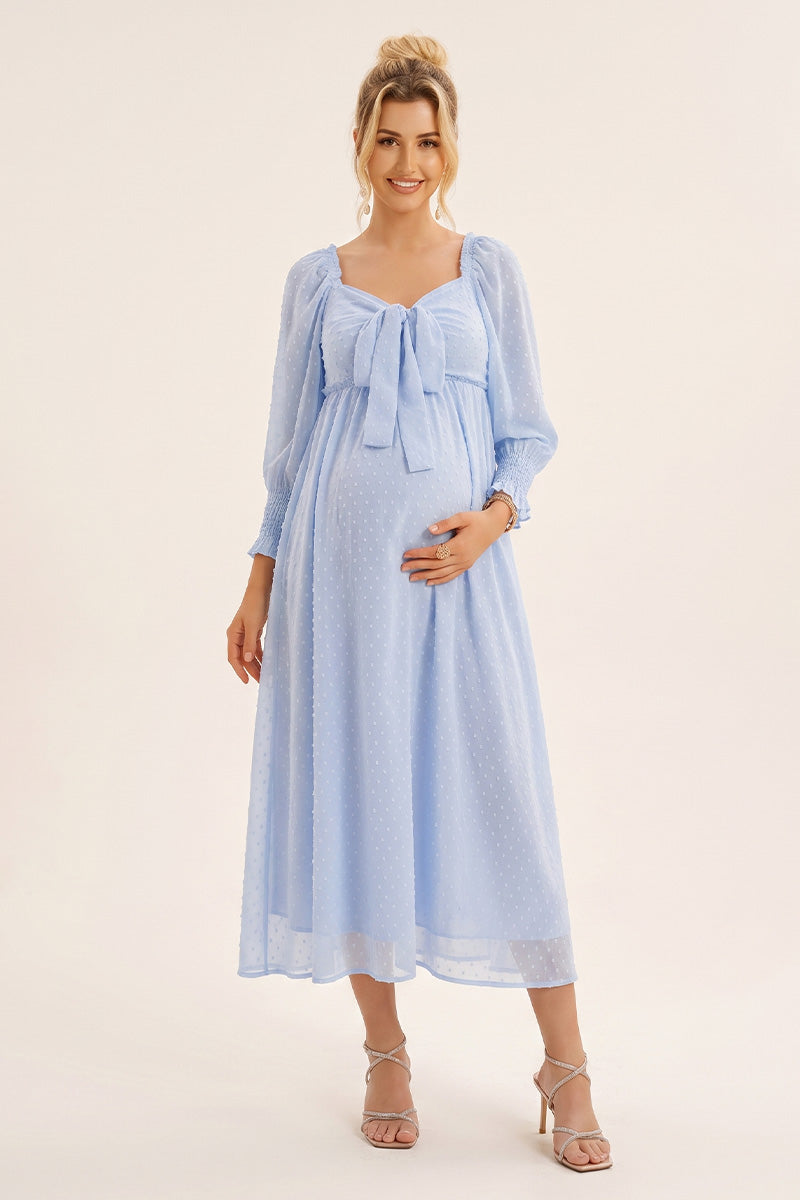Summer Mae Bow Tie Maternity Midi Dress