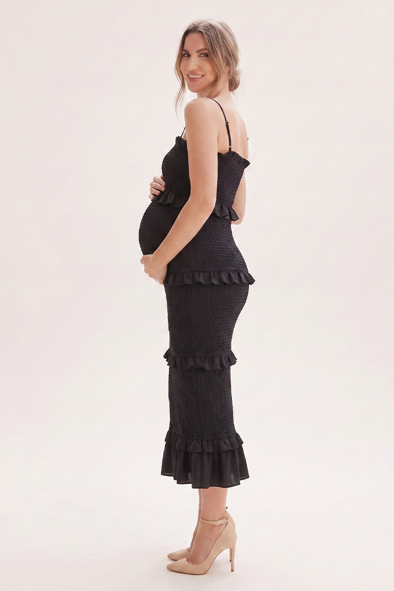 Summer Mae Smocked Maternity Bodycon Dress