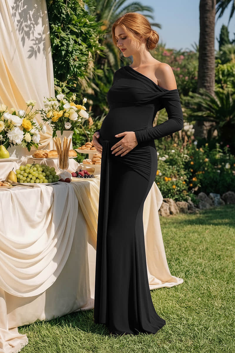 Summer Mae Asymmetric Maternity Maxi Dress