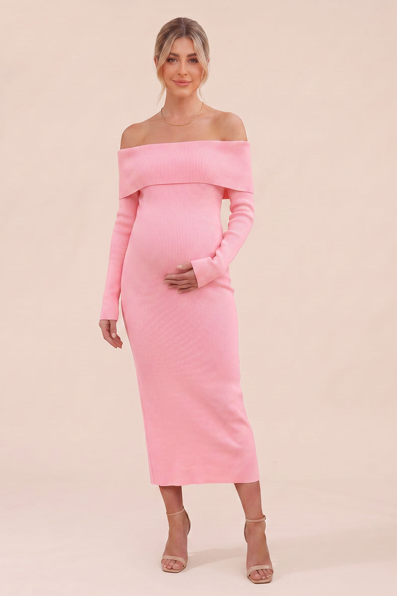 Summer Mae Off-Shoulder Maternity Bodycon Dress