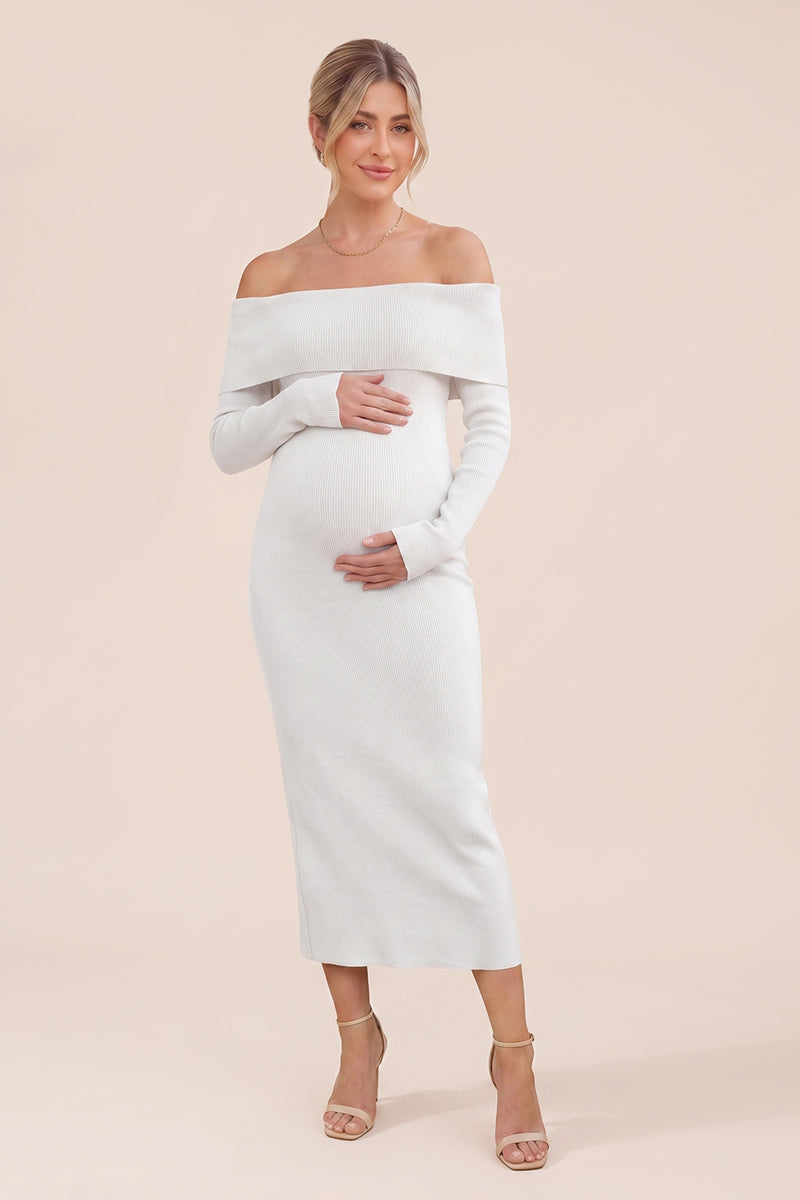 Summer Mae Off-Shoulder Maternity Bodycon Dress