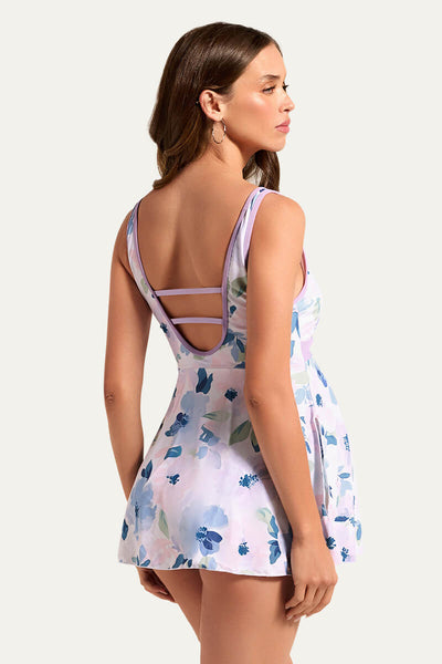 sexy-low-back-v-neck-one-piece-maternity-swim-dress#color_delighted-spring