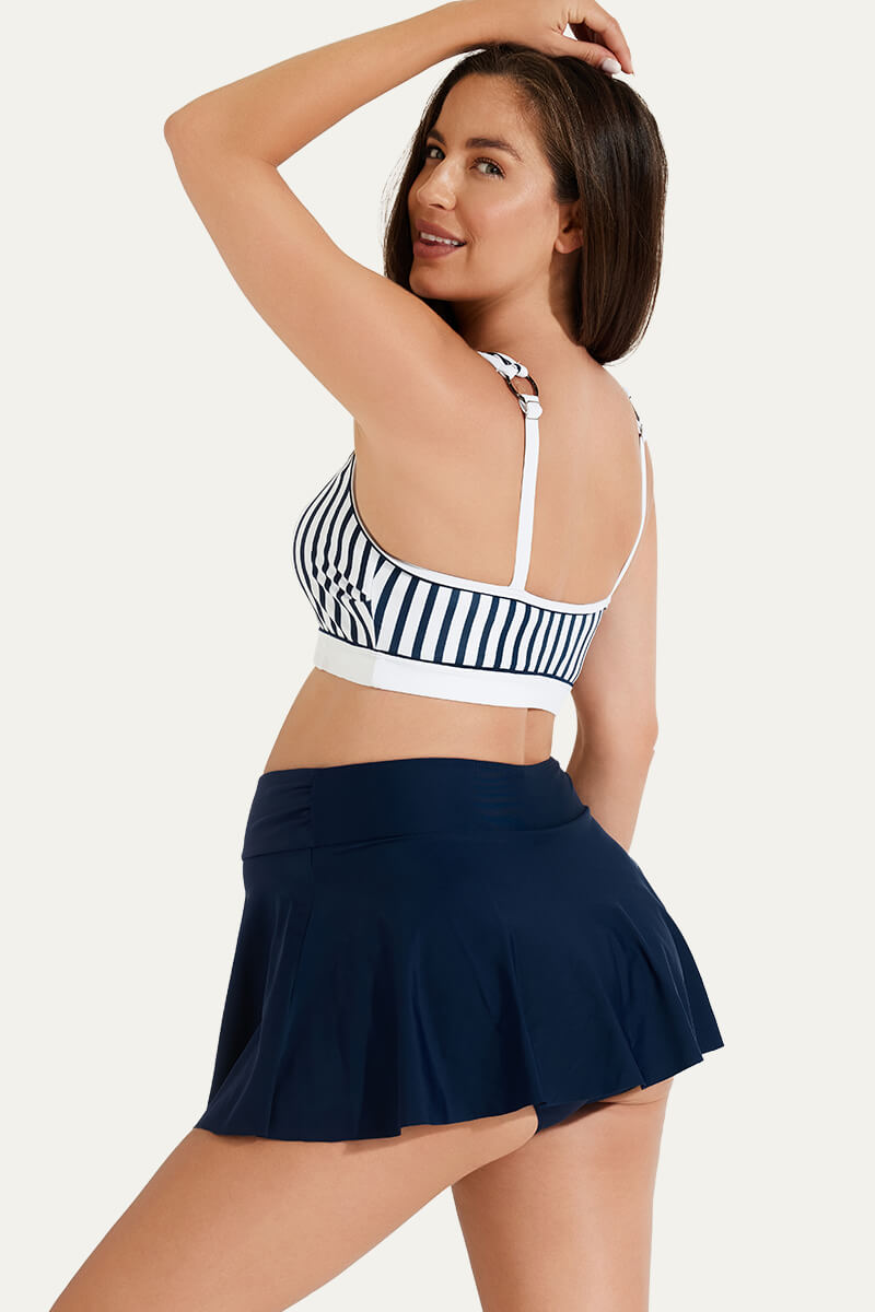 sports-style-high-waist-skirted-maternity-swimsuit-tennis-bikini-set#color_blue-subtle-stripes-navy