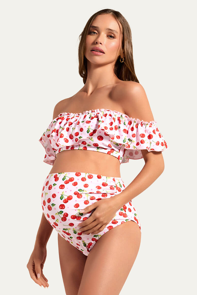 flounce-off-shoulder-maternity-bathing-suit-two-piece-bikini-set#color_cherry-gleam