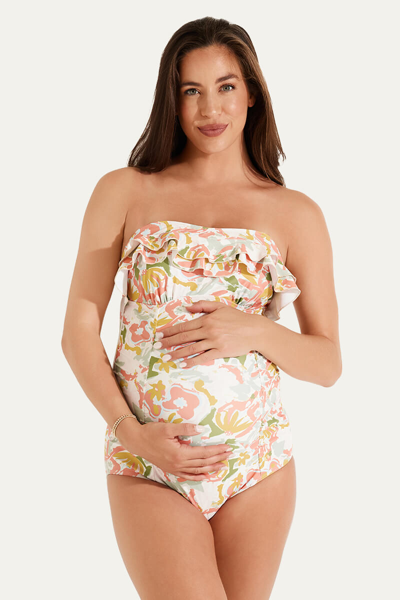 one-piece-double-layer-ruffles-pregnancy-swimwear#color_midsummer-blooms