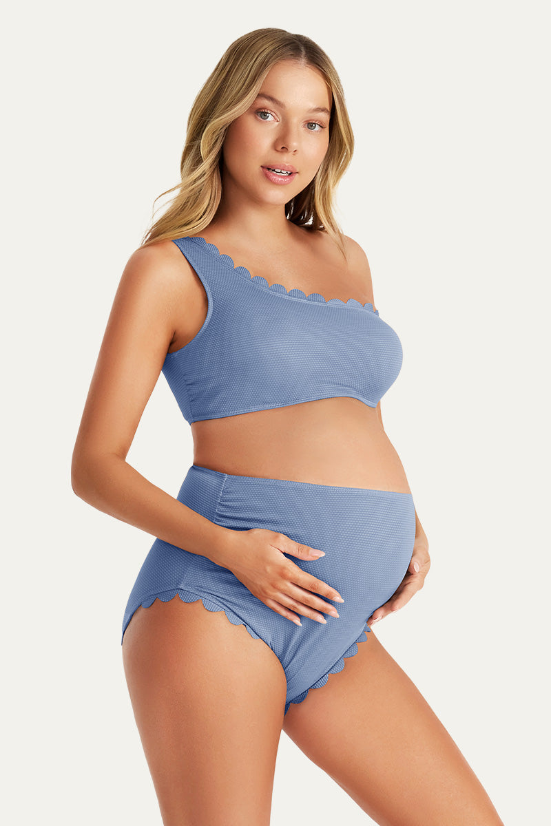 one-shoulder-scalloped-high-waist-maternity-bikini#color_nordic-blue