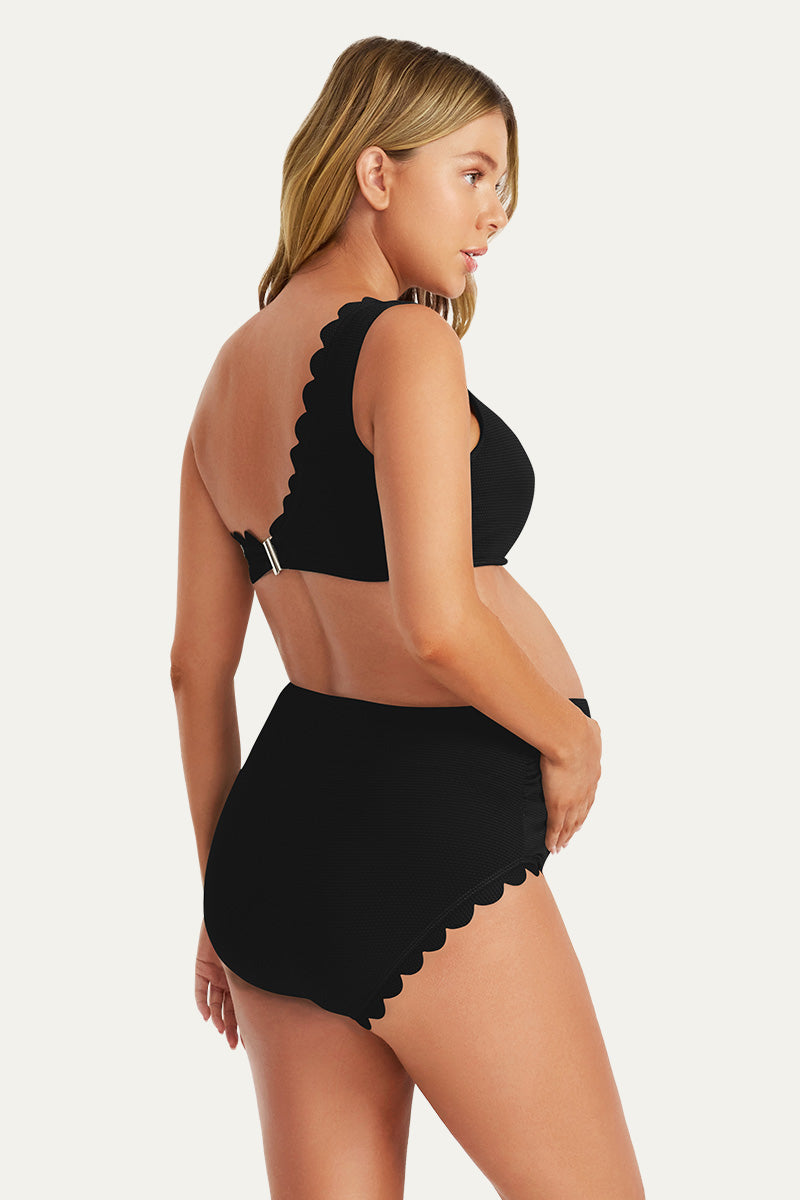 one-shoulder-scalloped-high-waist-maternity-bikini#color_black