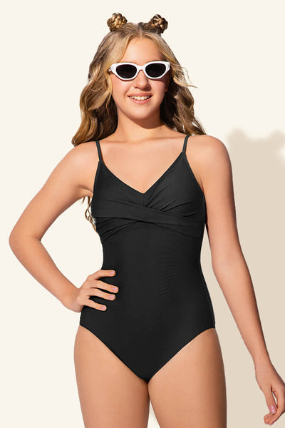 girls-one-piece-swimsuit-with-cover-up-skirt-twist-front#color_black-coconut-tree