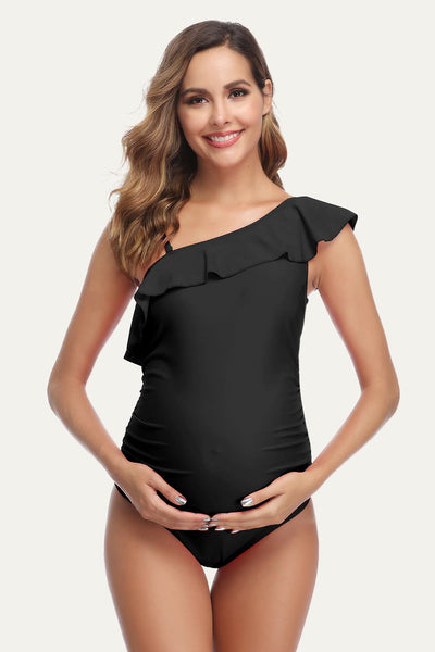 maternity-one-piece-bathing-suit-with-ruffled-one-shoulder#color_black