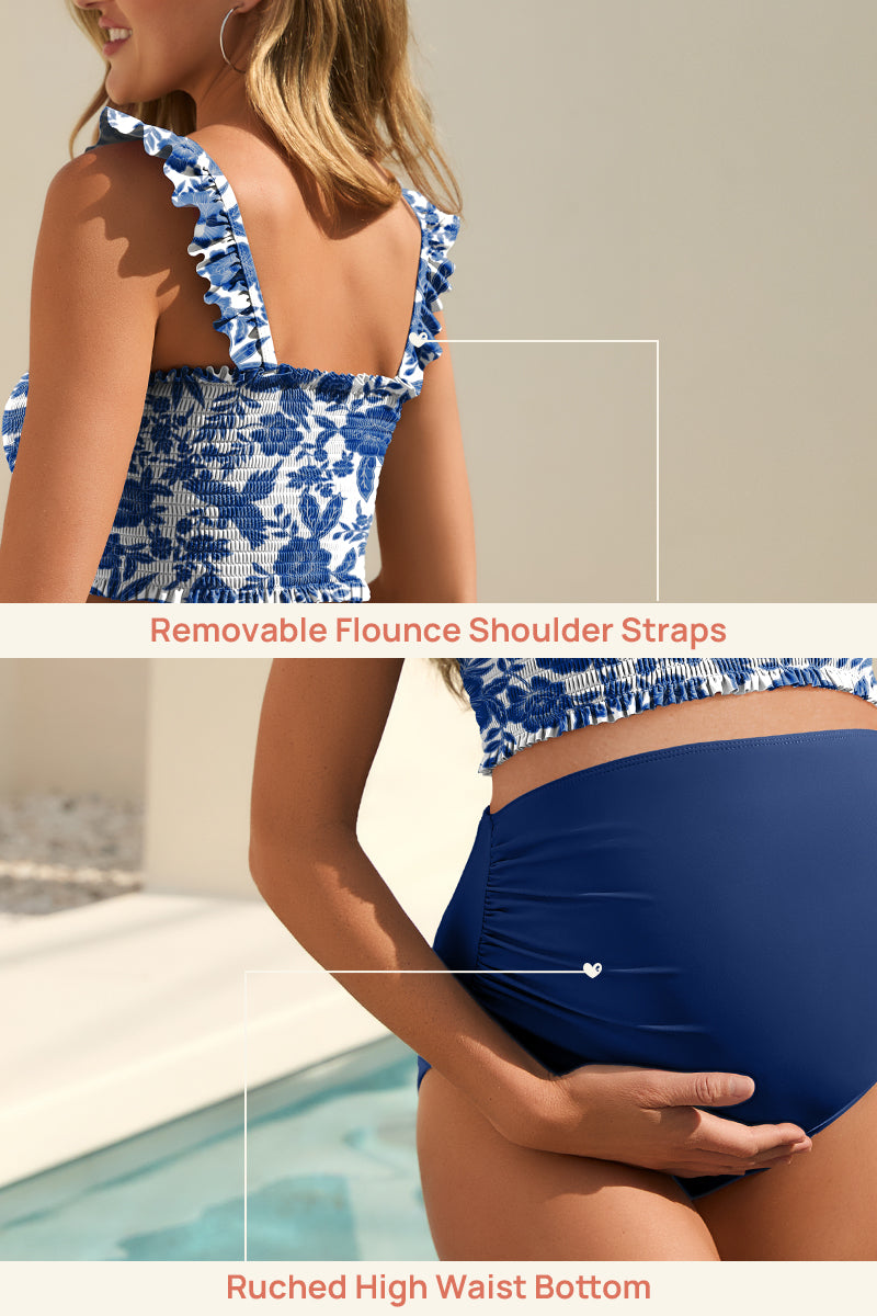ruffled-maternity-bikini-set-high-waisted-ruched-bottoms#color_white-floral-navy