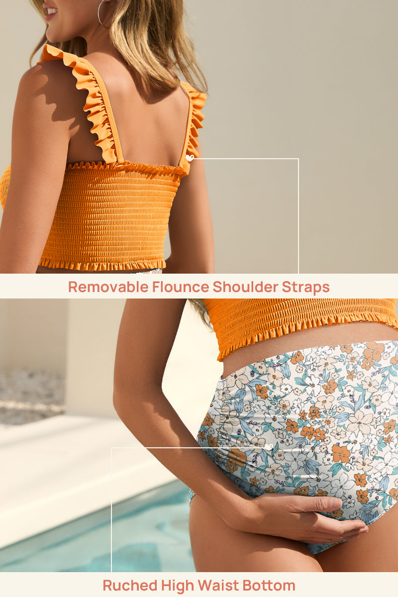 ruffled-maternity-bikini-set-high-waisted-ruched-bottoms#color_orange-yellow-floral