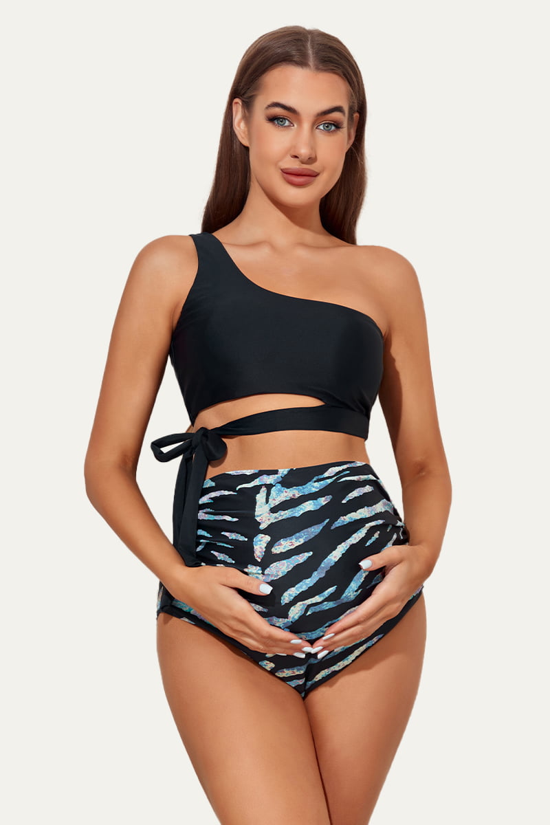 womens-one-shoulder-maternity-swimsuit#color_black-dazzling-zabra