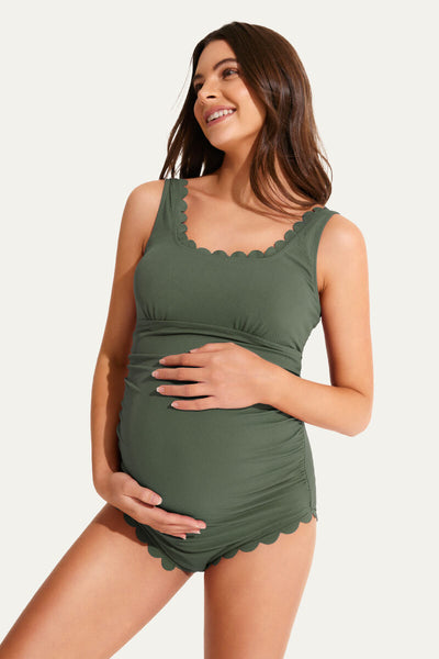 one-piece-petal-like-neckline-maternity-swimwear-ribbed-pregnancy-bathing-suit#color_olive