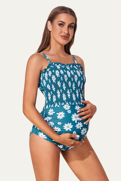 womans-one-piece-ruched-pregnancy-bathing-suit#color_floral-wash