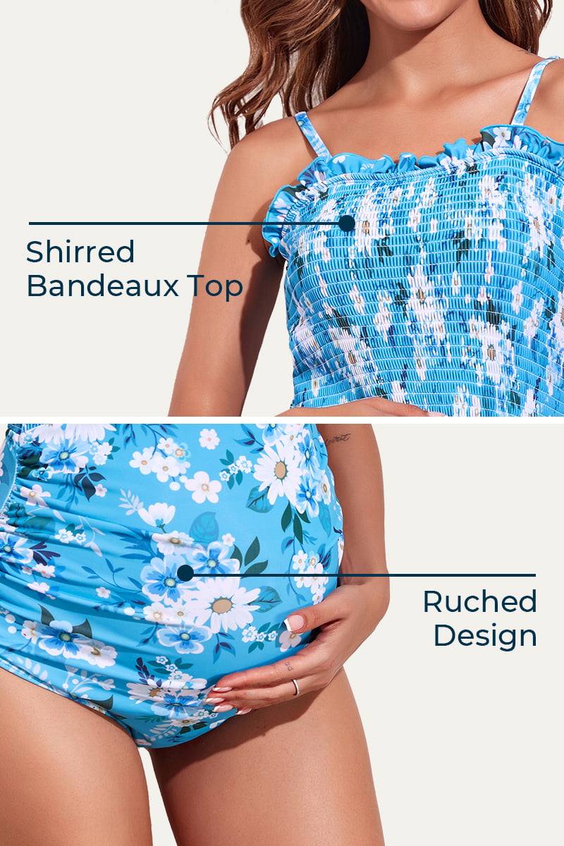 womans-one-piece-ruched-pregnancy-bathing-suit#color_serene-floral