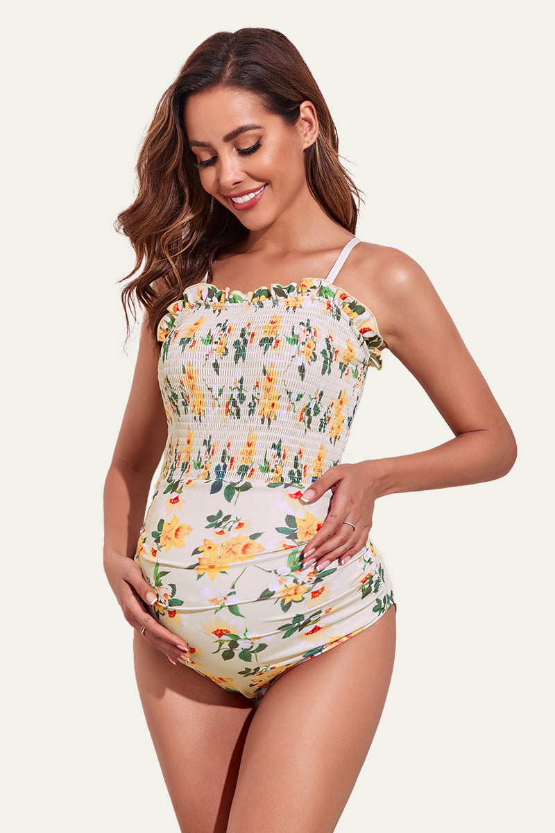 womans-one-piece-ruched-pregnancy-bathing-suit#color_blooming-boutique