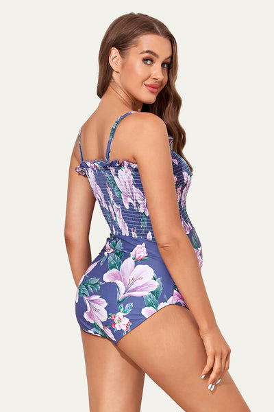 one-piece-ruched-shirred-bandeau-maternity-swimsuit#color_lavender-magnolia