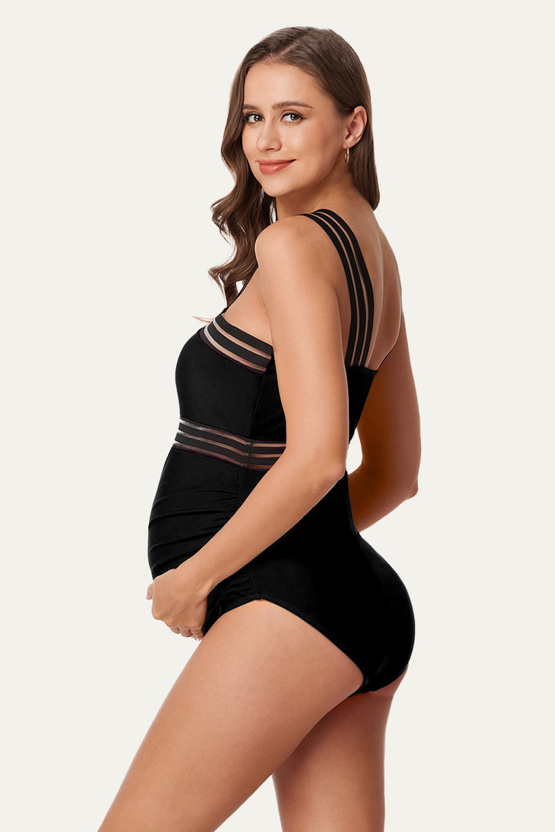 mesh-hollow-maternity-one-piece-swimsuit-criss-cross-monokini#color_black