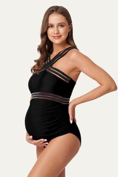 mesh-hollow-maternity-one-piece-swimsuit-criss-cross-monokini#color_black
