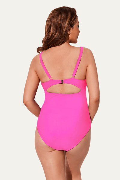 twist-front-cutout-one-piece-pregnancy-swimwear-criss-cross-bathing-suit#color_barbie-pink