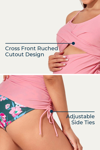 two-piece-cutout-cross-back-maternity-tankini-swimsuit#color_mauve-vintage-bouquets