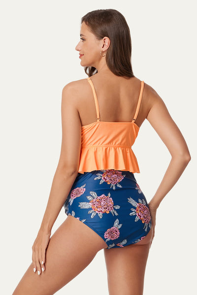 maternity-high-waist-ruffled-bikini-set-v-neck-pregnancy-swimwear#color_orange-crush-two-tone-peony