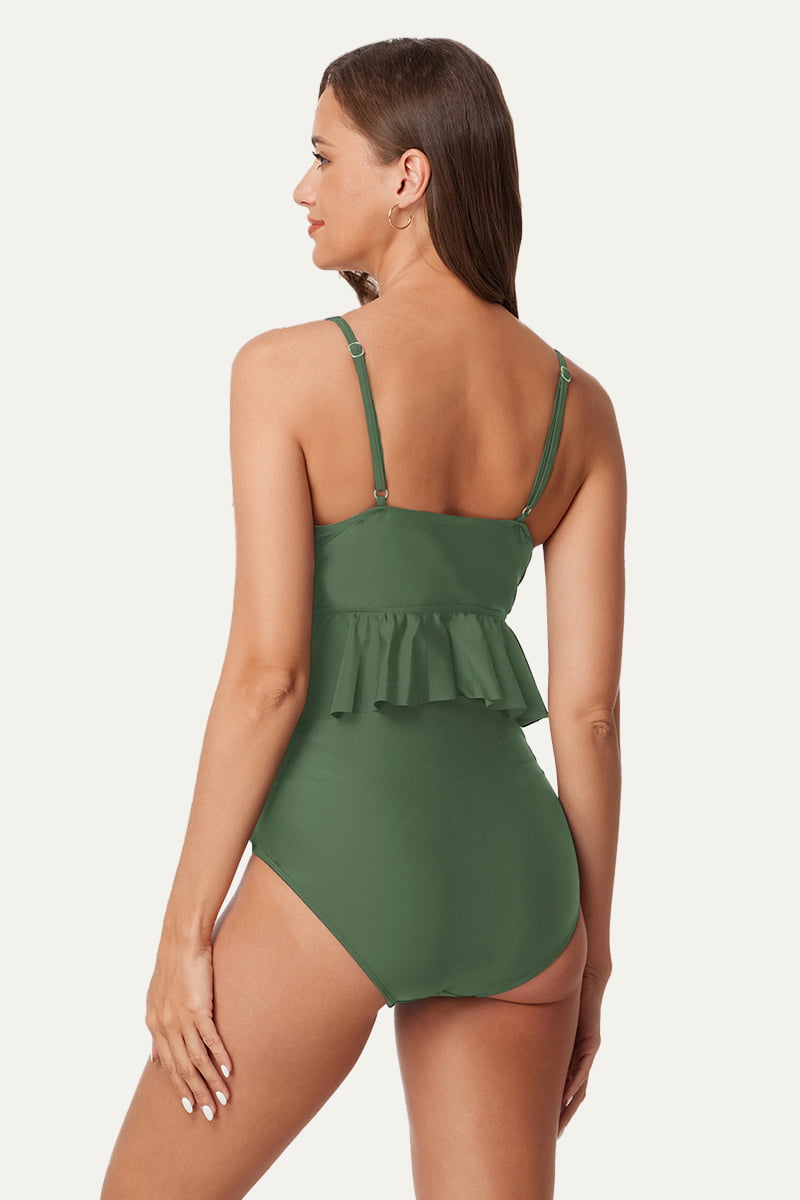 high-waist-v-neck-ruffled-maternity-bikini-set#color_olive