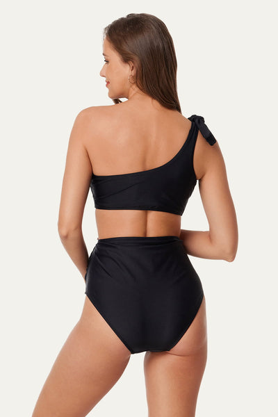 cutout-one-shoulder-tie-side-pregnancy-swimwear#color_black