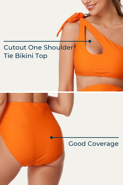 cutout-one-shoulder-tie-side-pregnancy-swimwear#color_orange-crush