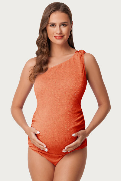 maternity-one-shoulder-ring-linked-swimsuit-one-piece-bathing-suit#color_orange-crush