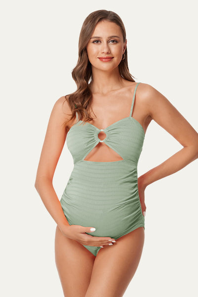one-piece-o-ring-front-maternity-swimsuit#color_balsam-green
