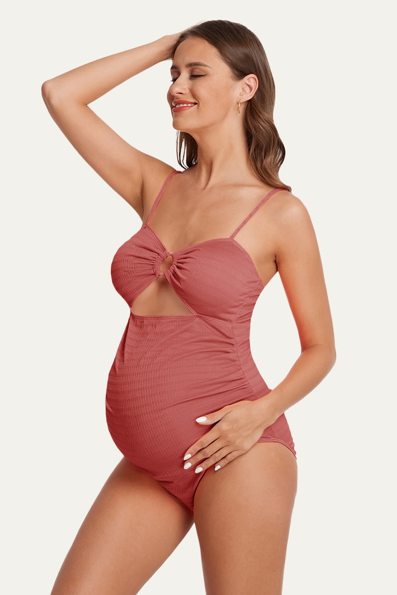 one-piece-o-ring-front-maternity-swimsuit#color_marsala