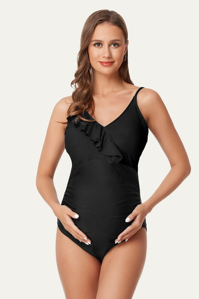 one-piece-color-block-flounce-pregnancy-swimwear#color_black