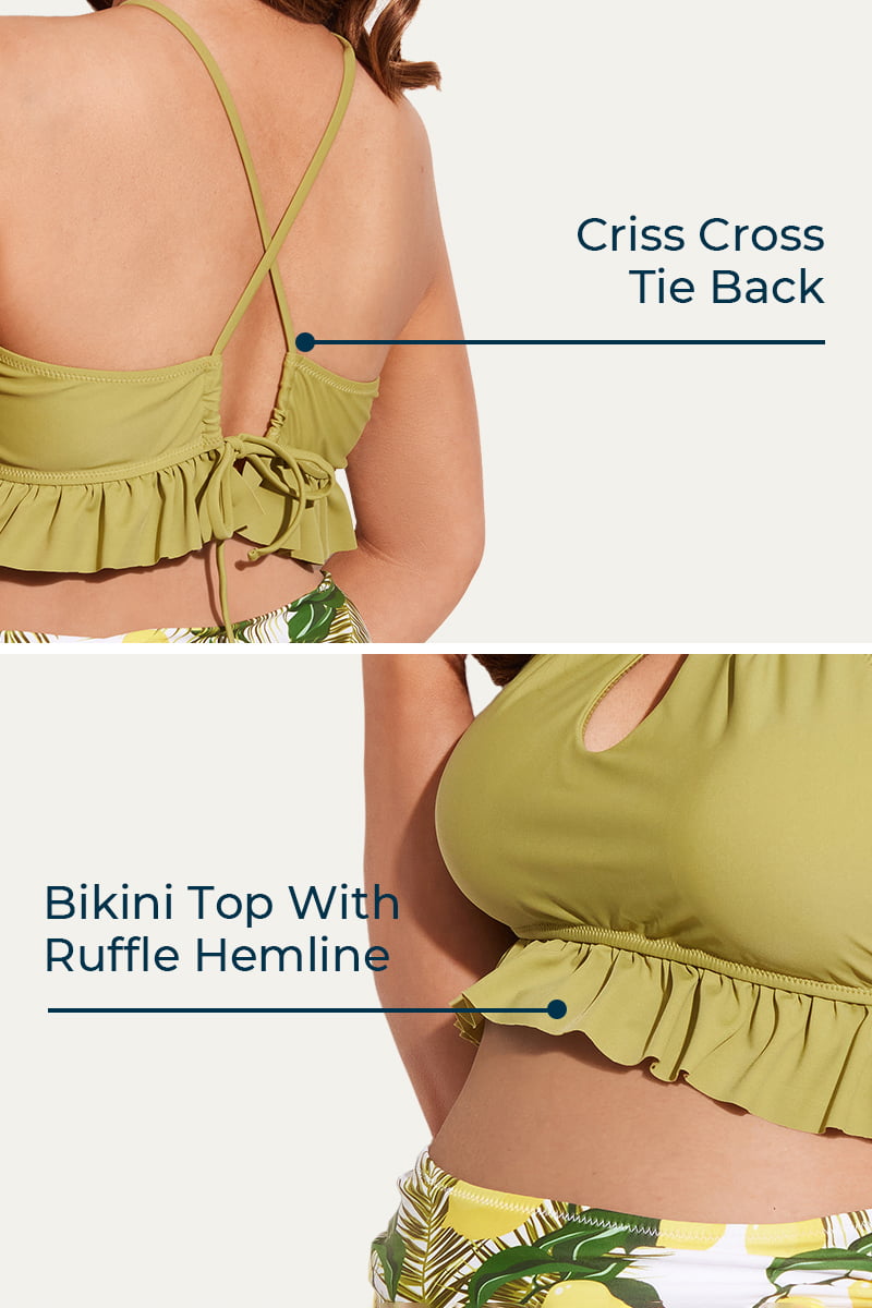 criss-cross-tie-back-keyhole-maternity-swimsuits-with-ruffle-hemline#color_grass-green-lemon-9
