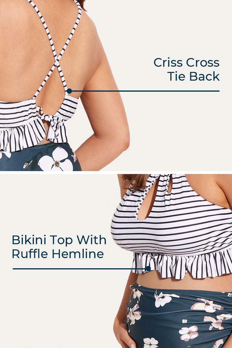 two-piece-high-neck-keyhole-maternity-swimsuits-ruffle-hem-bikini-sets#color_white-stripe-magnolia-garden