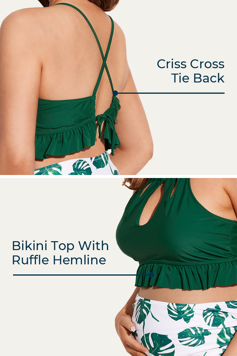 criss-cross-tie-back-keyhole-maternity-swimsuits-with-ruffle-hemline#color_sacramento-beige-evergreen