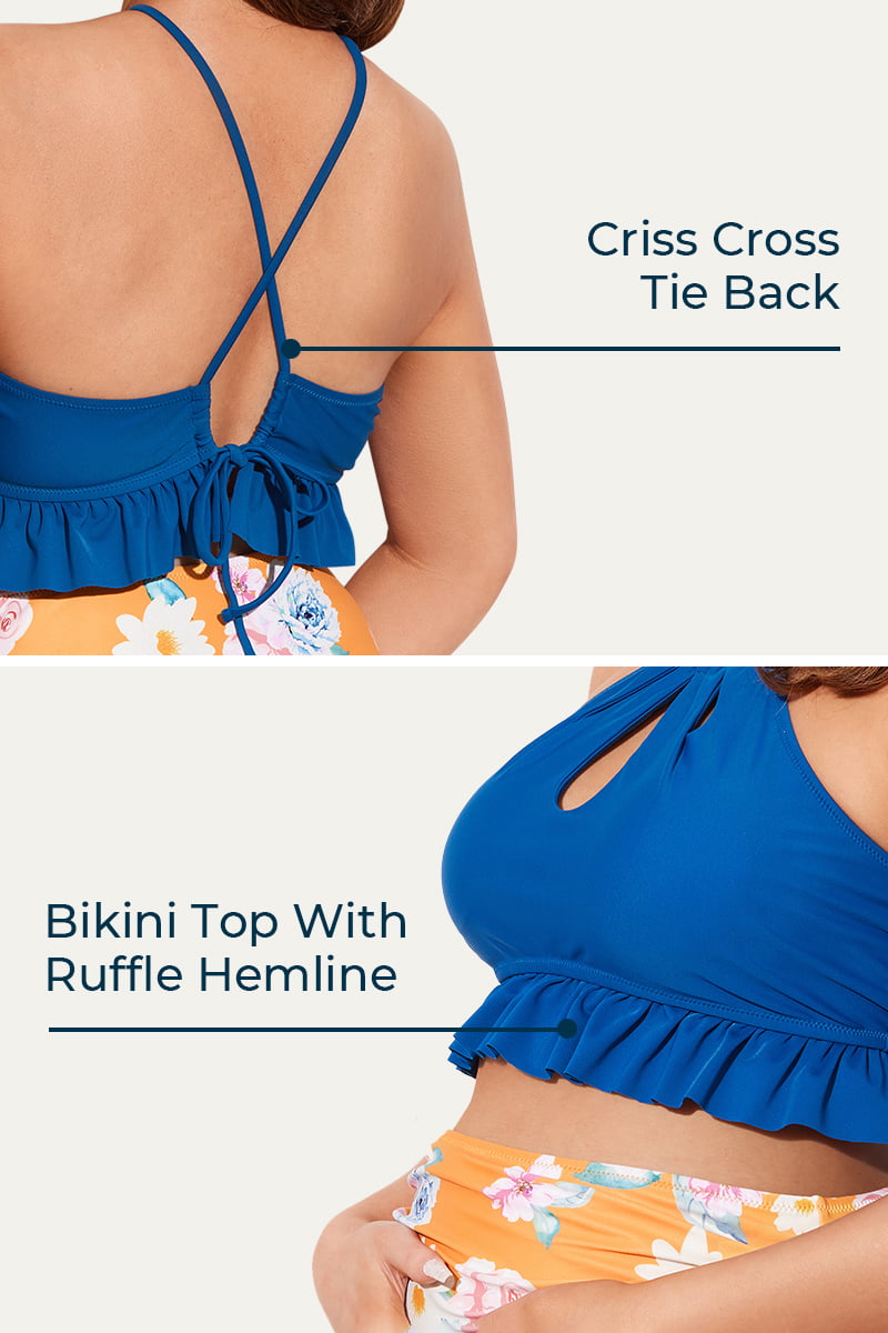 criss-cross-tie-back-keyhole-maternity-swimsuits-with-ruffle-hemline#color_sapphire-blue-yellow-floral-5