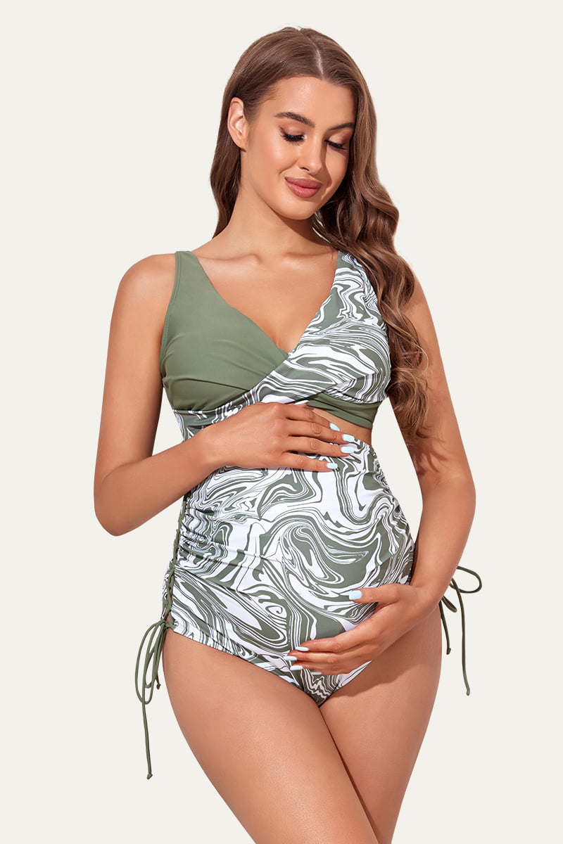 wrap-front-lace-up-maternity-bikini-swimsuit-adjustable-side-tie-bottom#color_olive-lava-11