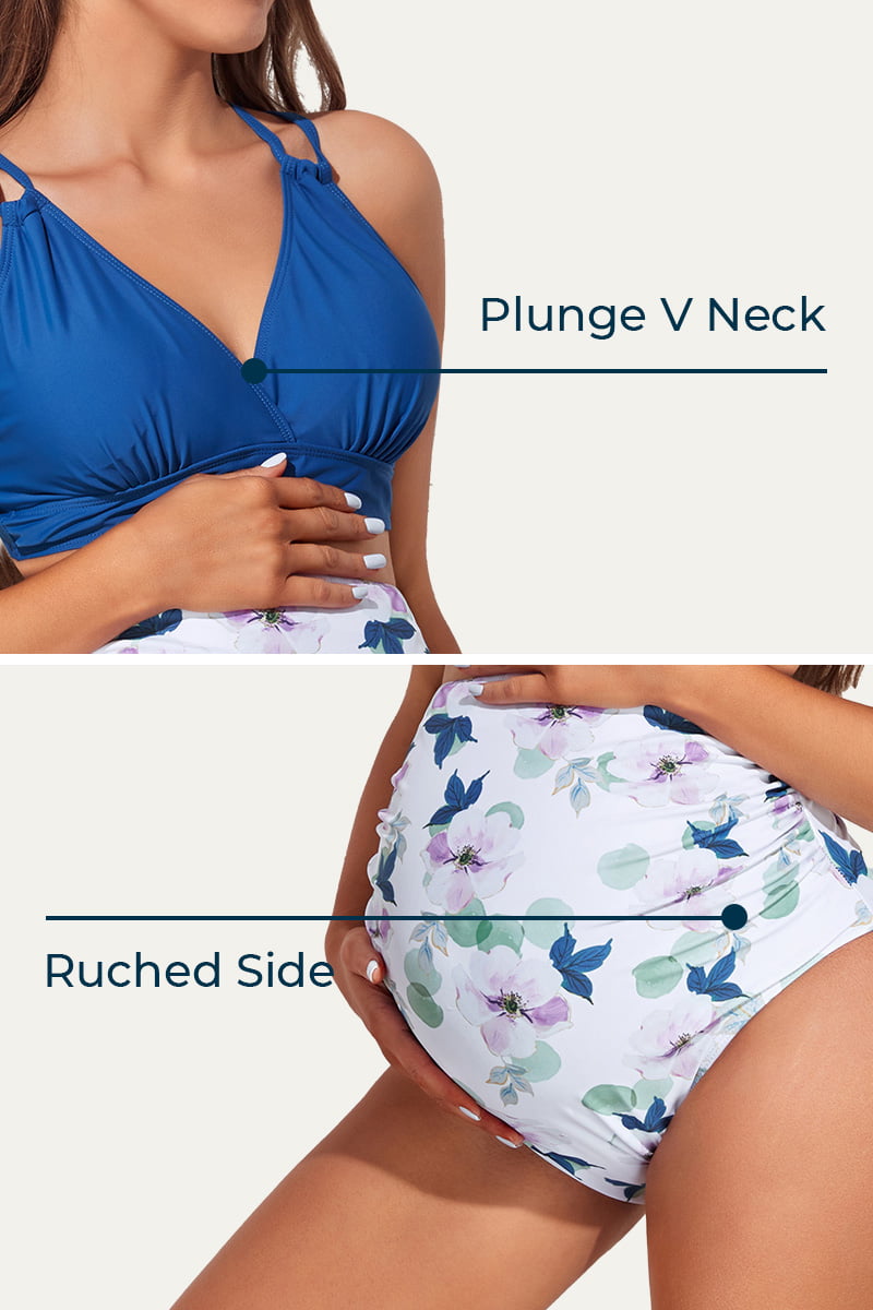 maternity-plunge-v-neck-double-shoulder-strap-bikini-set#color_denim-blue-herb-trinity