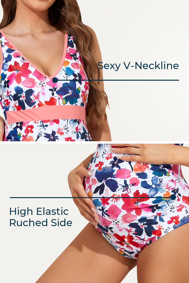 athletic-v-neckline-nursing-bathing-suit-color-block-pregnancy-swimwear#color_fantasy-spectrum