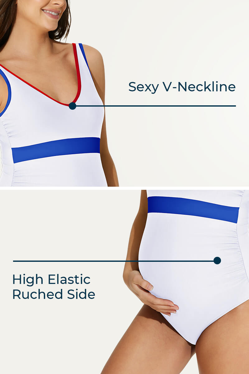 athletic-v-neckline-nursing-bathing-suit-color-block-pregnancy-swimwear#color_white-sapphire-blue