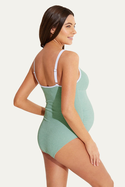 one-piece-ring-link-v-neck-bathing-suit-pregnant-swimwear#color_mint