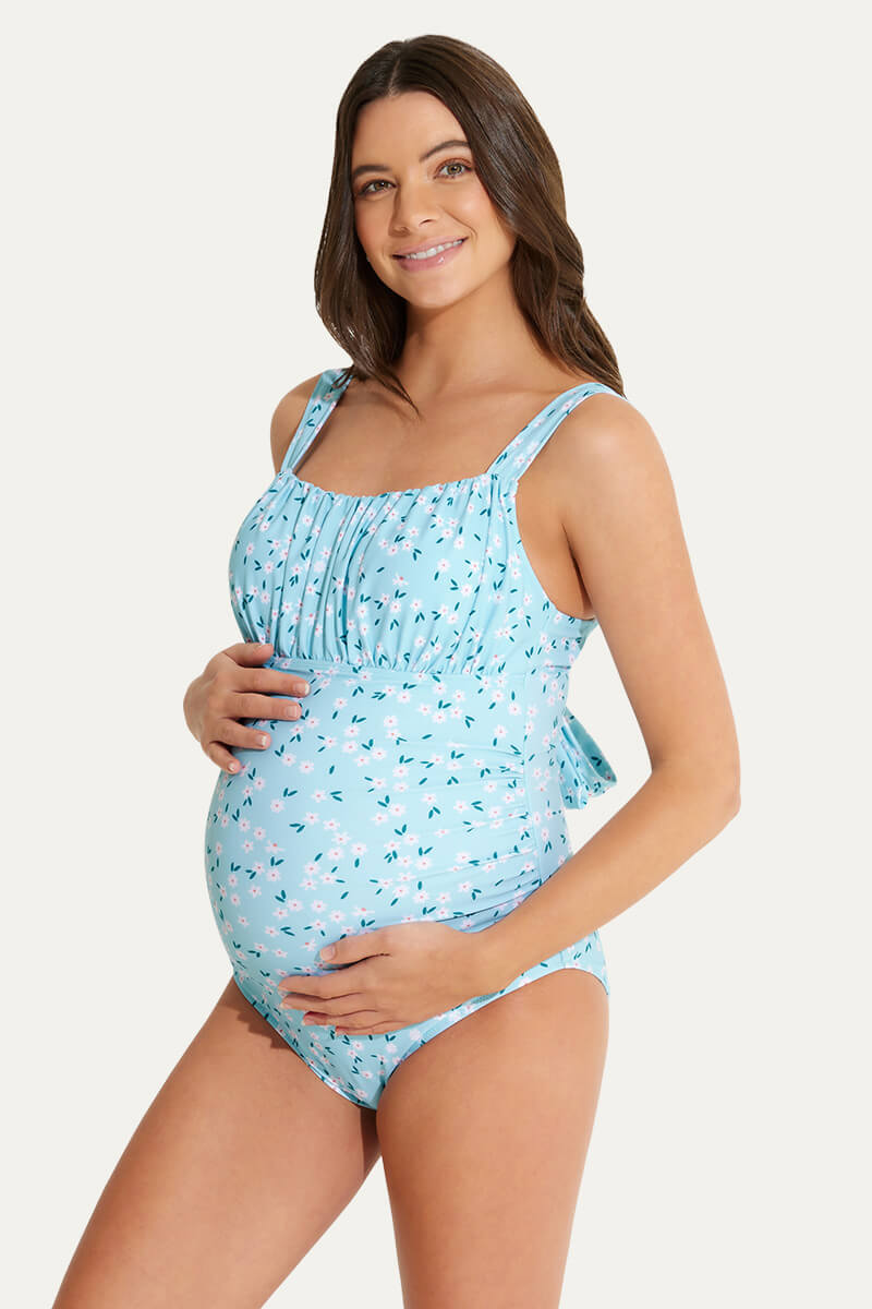 one-piece-ruching-front-maternity-swimsuit-back-bow-knot-pregnancy-swimwear#color_tiny-blossom-radiance