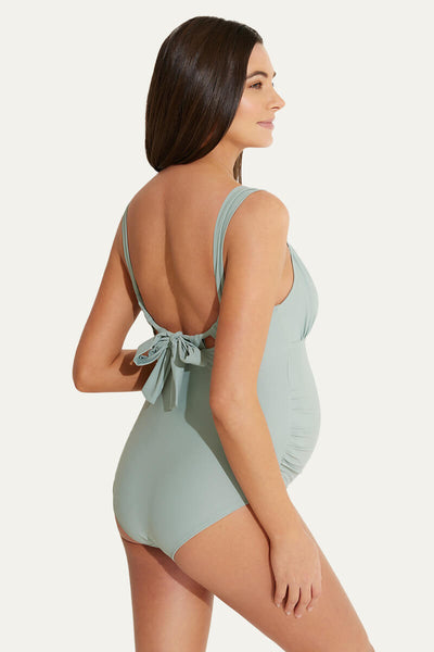 one-piece-ruching-front-maternity-swimsuit-back-bow-knot-pregnancy-swimwear#color_medium-grey